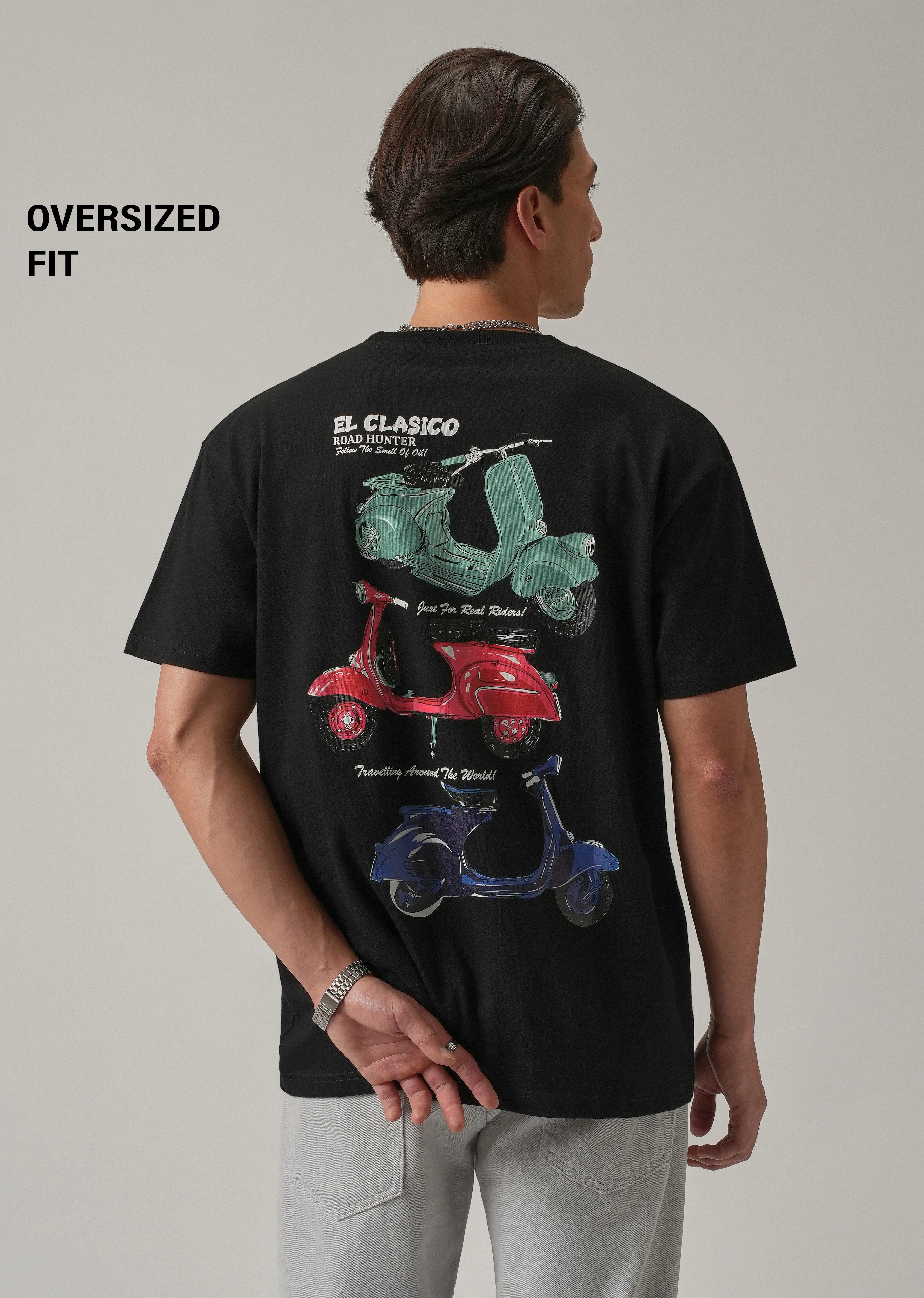 Black Back Print Oversized T-shirt