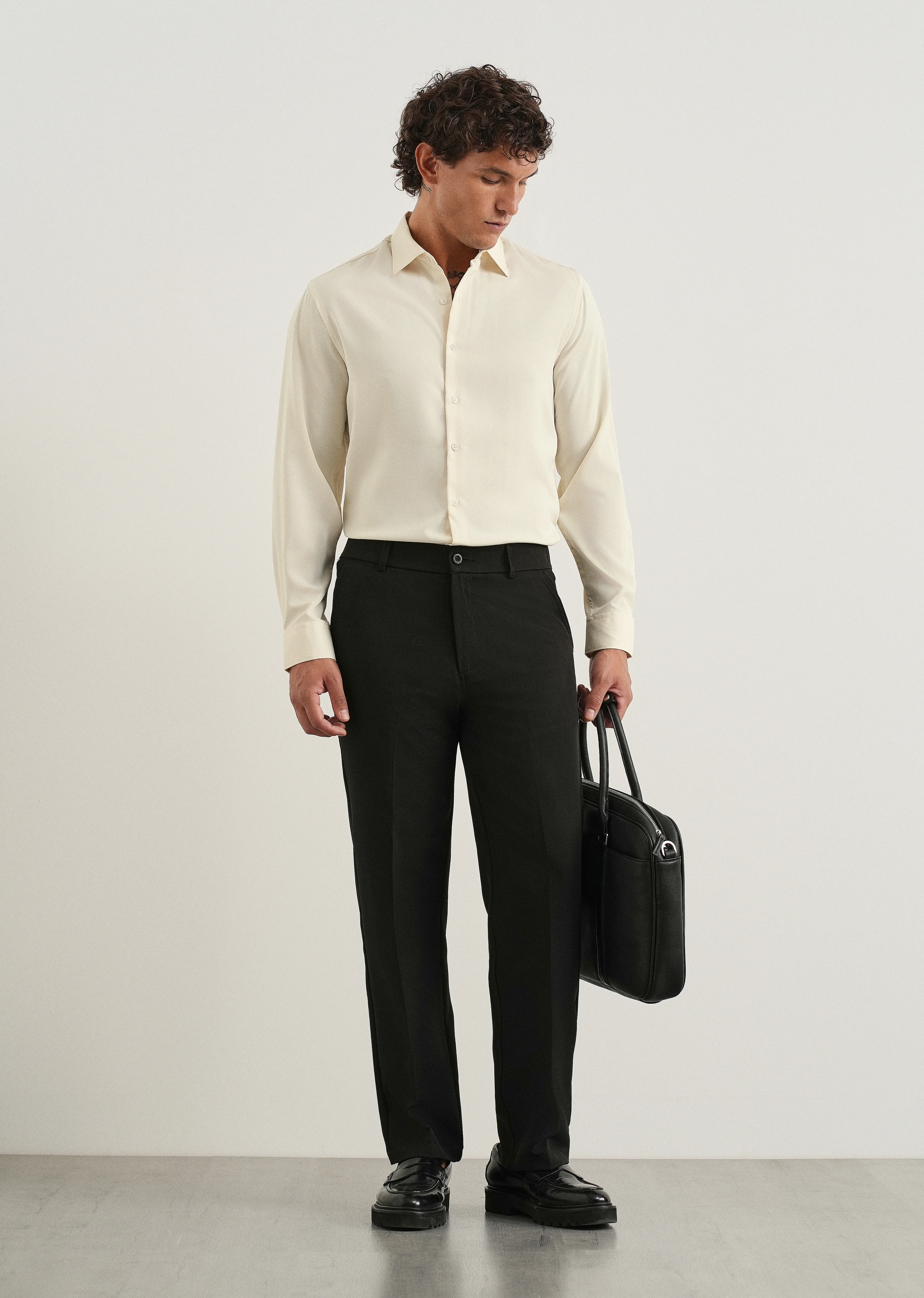 Cream Fluid Soft Shirt - Image 6