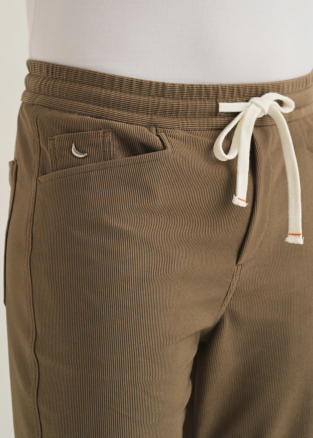 Dark Taupe Straight Fit Corduroy Pants