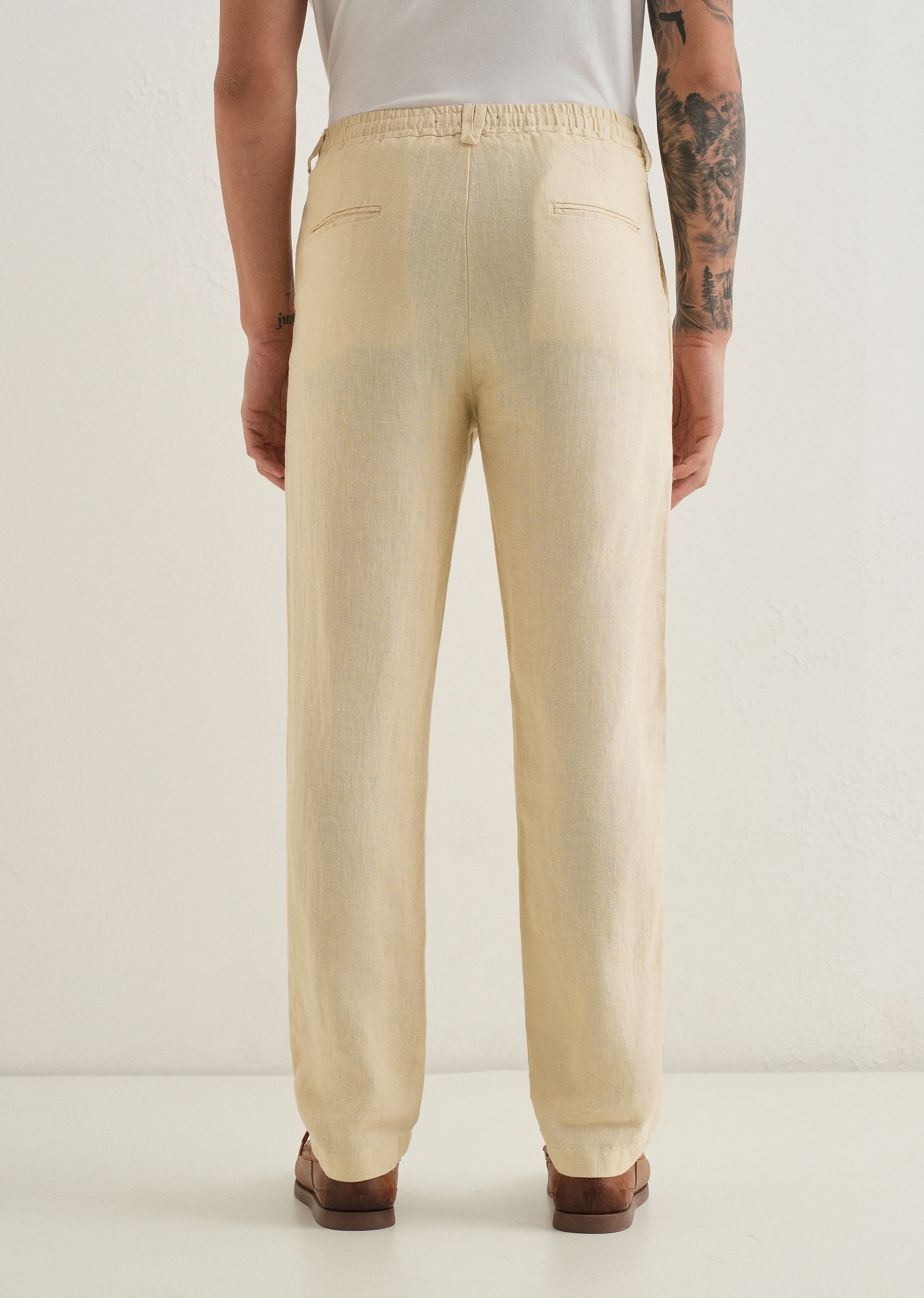 Ecru Cream Linen Pant - Image 2