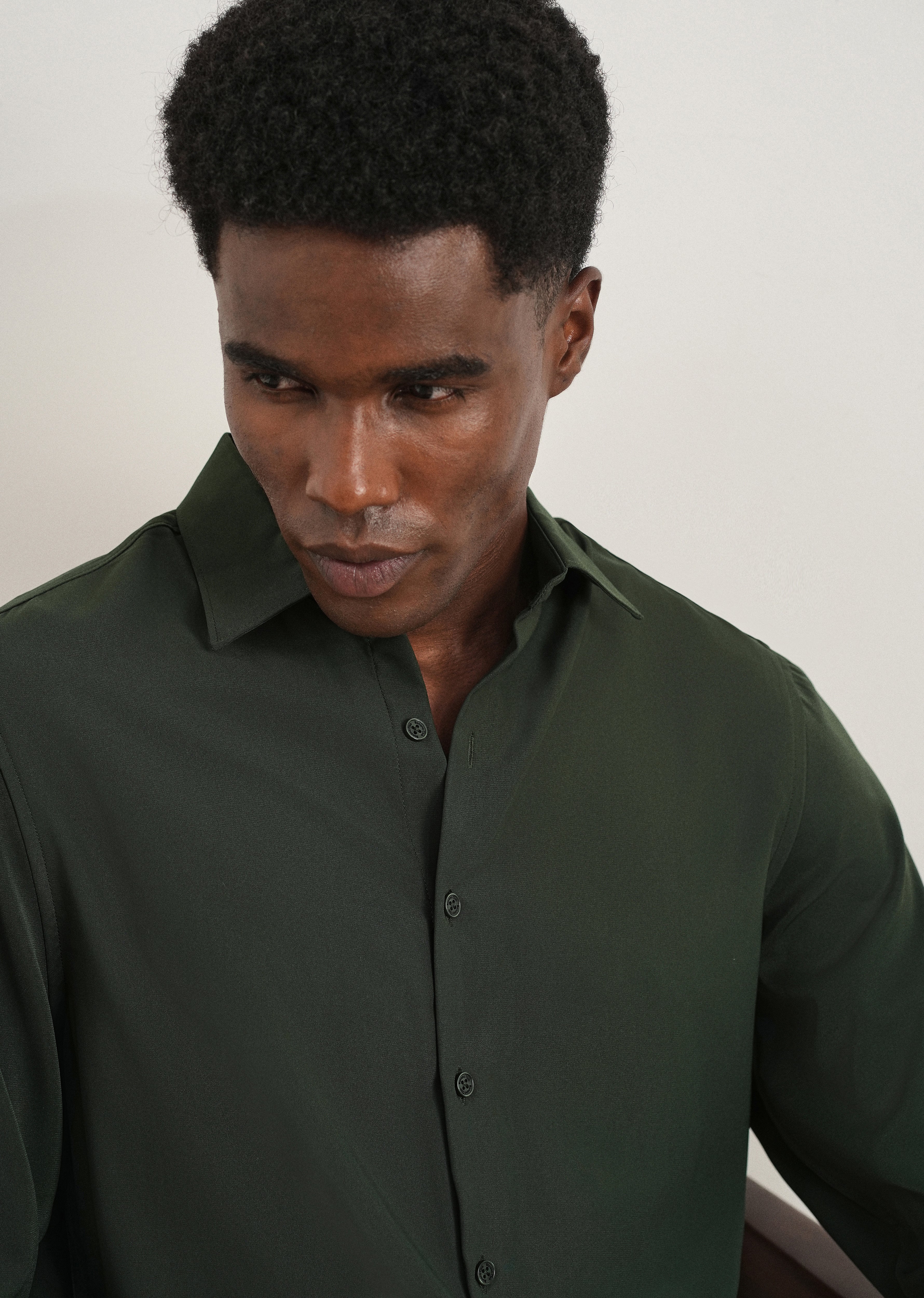 Green Fluid Soft Shirt - Image 5