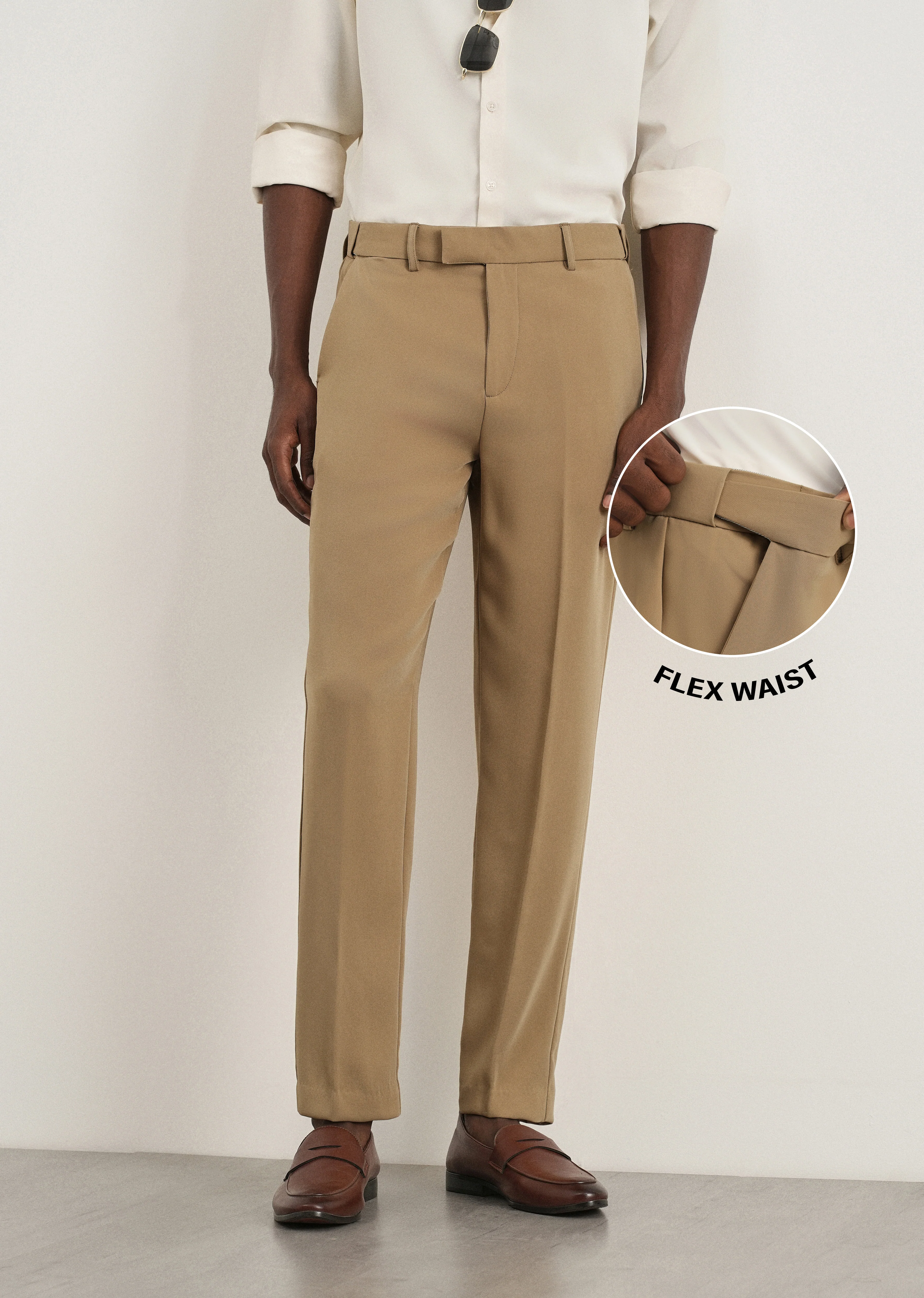 Khaki Flex Waist Slim Fit Trouser - Image 7