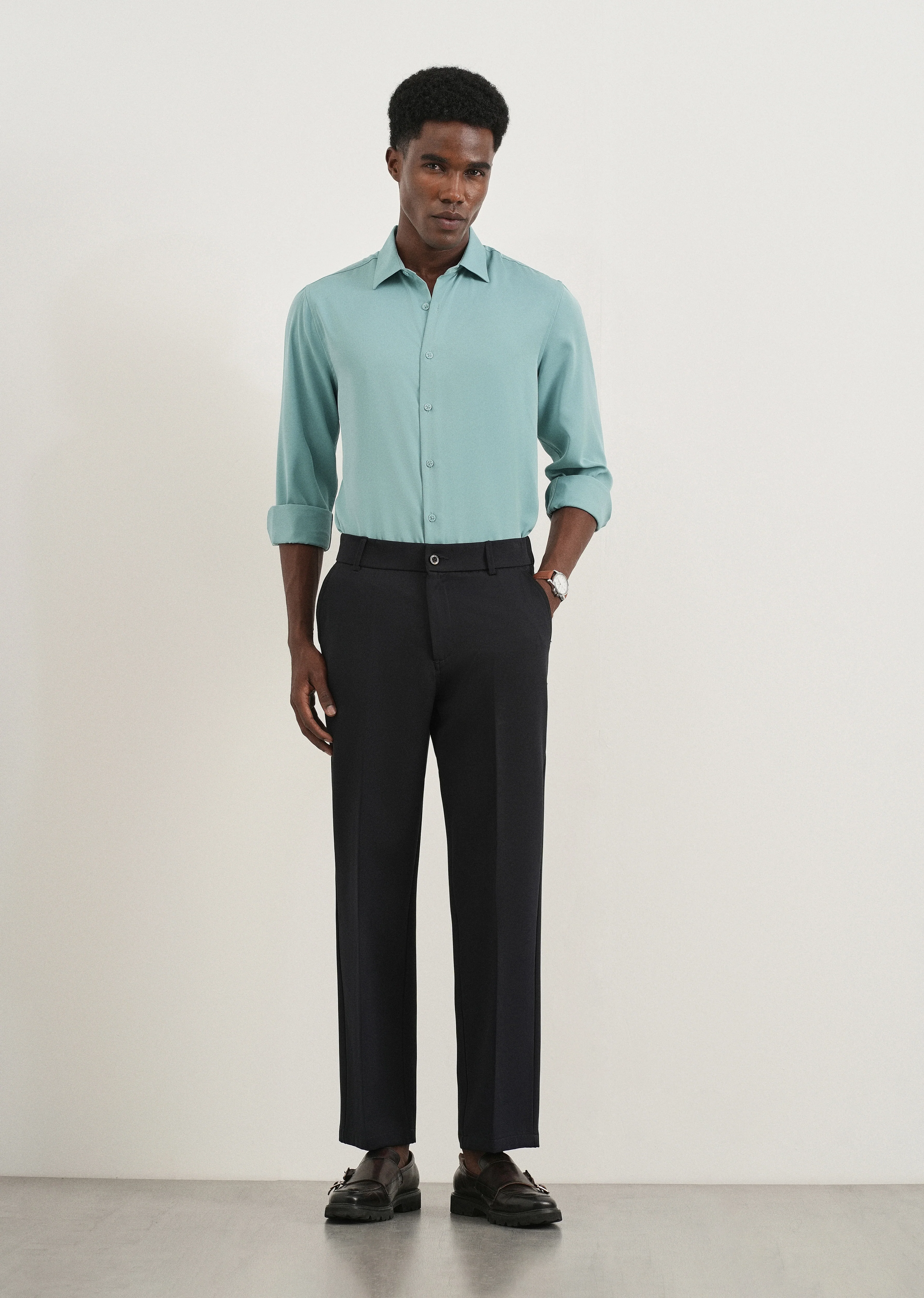 Turquoise Fluid Soft Shirt - Image 6